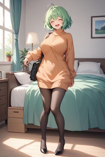 AIバブみ_黒パンスト美脚美女のAIイラスト_133109503_p0