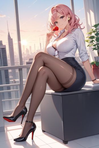 AIバブみ_黒パンスト美脚美女のAIイラスト_131866445_p1