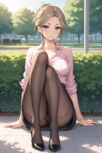 AIバブみ_黒パンスト美脚美女のAIイラスト_132468987_p1