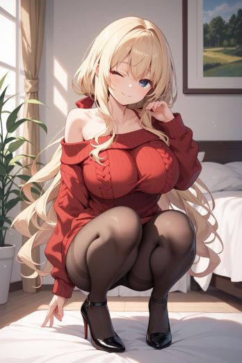 AIバブみ_黒パンスト美脚美女のAIイラスト_133336068_p0