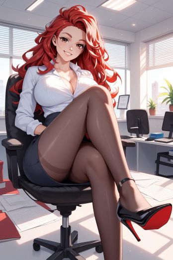 AIバブみ_黒パンスト美脚美女のAIイラスト_131779424_p1