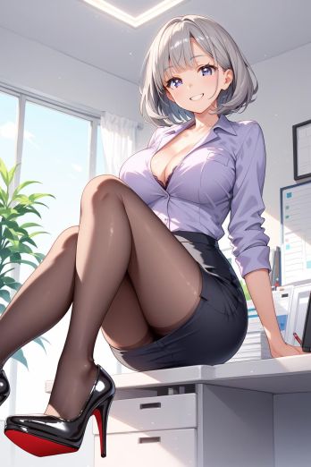 AIバブみ_黒パンスト美脚美女のAIイラスト_131822890_p0